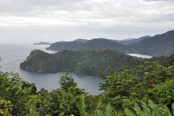 Litoral recortado na região de Maracas Bay, na ilha de  Trinidad